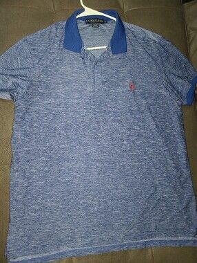 U.S. Polo Assn. Men’s Blue Heather Performance Polo